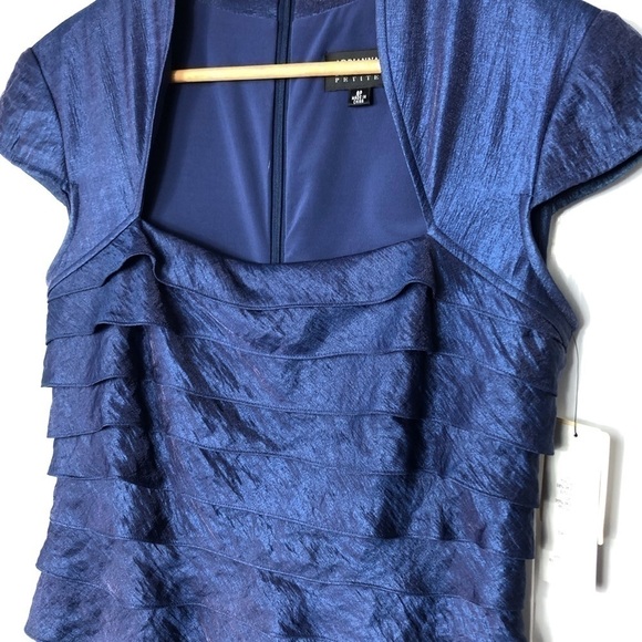 ADRIANNA PAPELL COCKTAIL Ruffle Organza Dress Size 8P 0700 - Picture 3 of 9